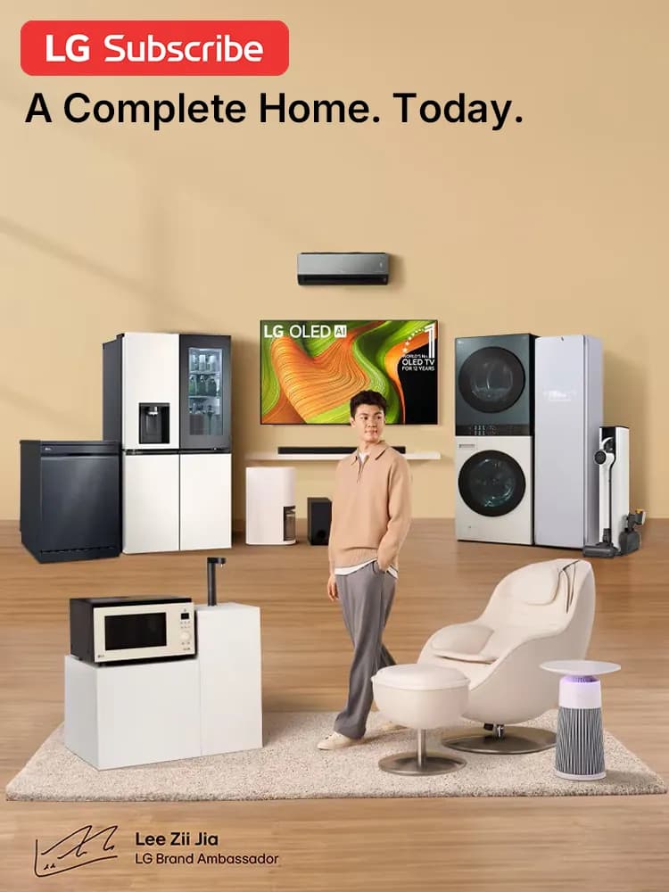 Premium LG appliances displayed in a modern home