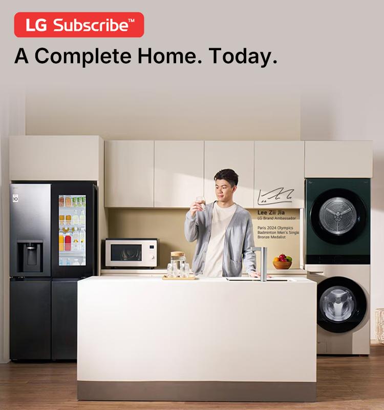 Premium LG appliances displayed in a modern home
