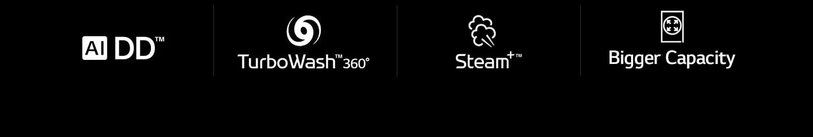 AI Direct Drive™、TurboWash™、Steam+™、最大容量
