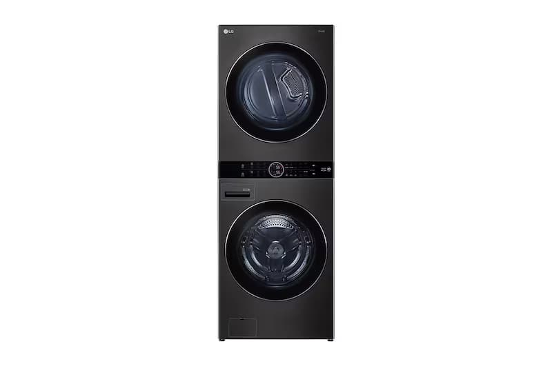 14/10kg AI DD™ Front Load WashTower™ in Black Steel