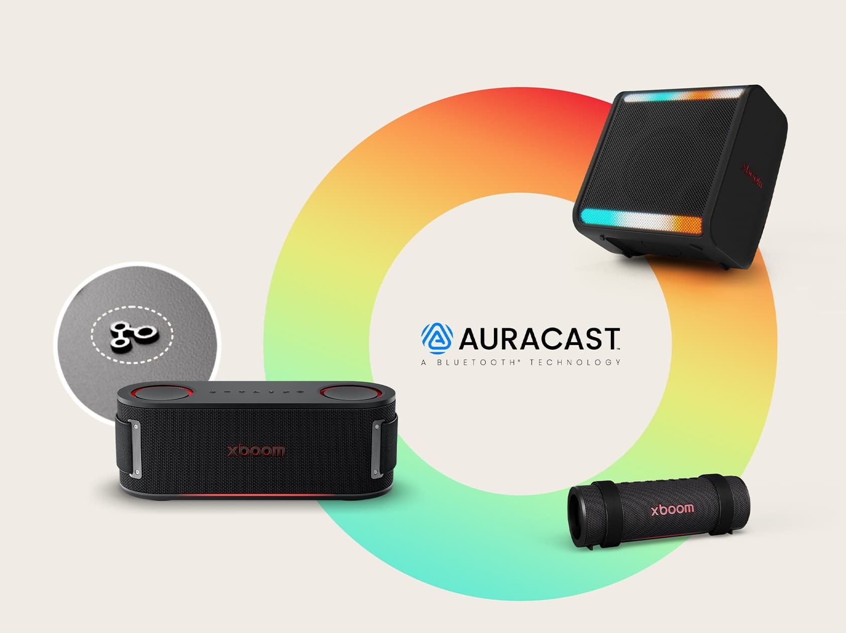 连接多个音响，通过 Auracast™ 放大氛围