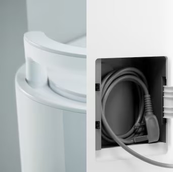 Pemegang tersembunyi & storan kabel kuasa